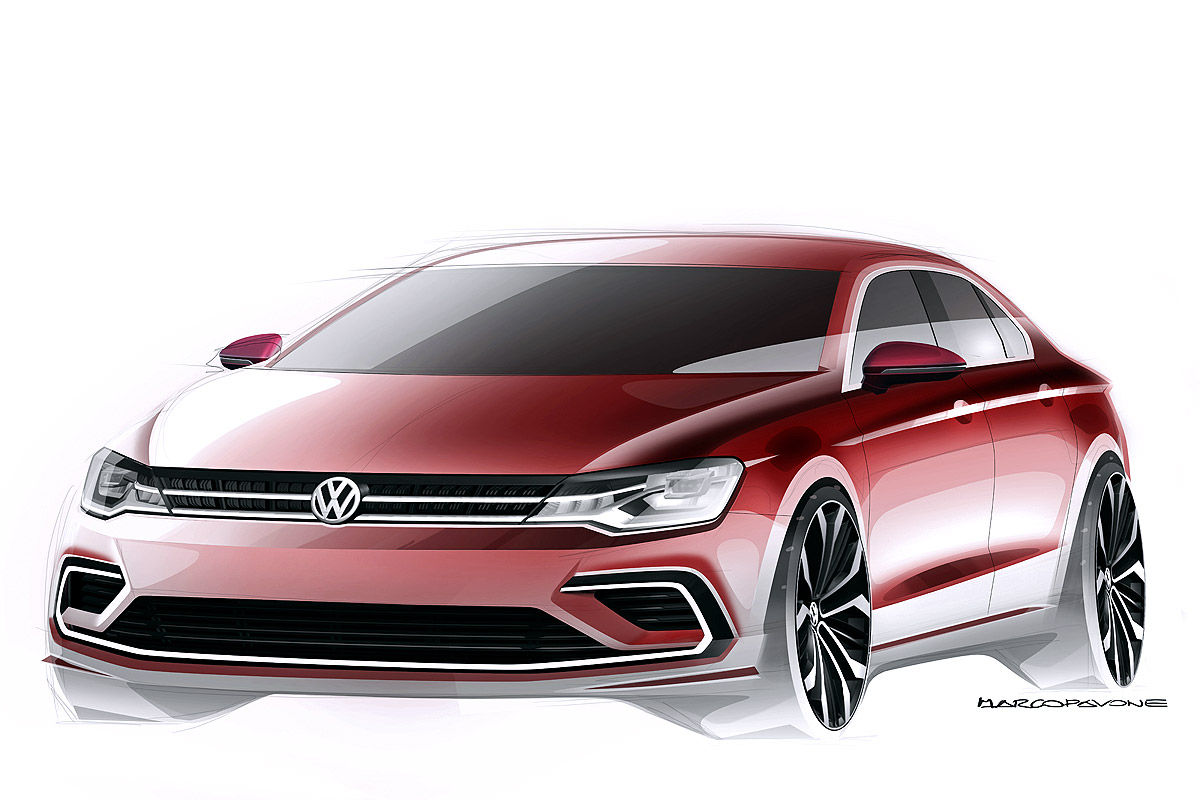 Наброски дизайна VW Midsize Coupe Наброски дизайна VW Midsize Coupe