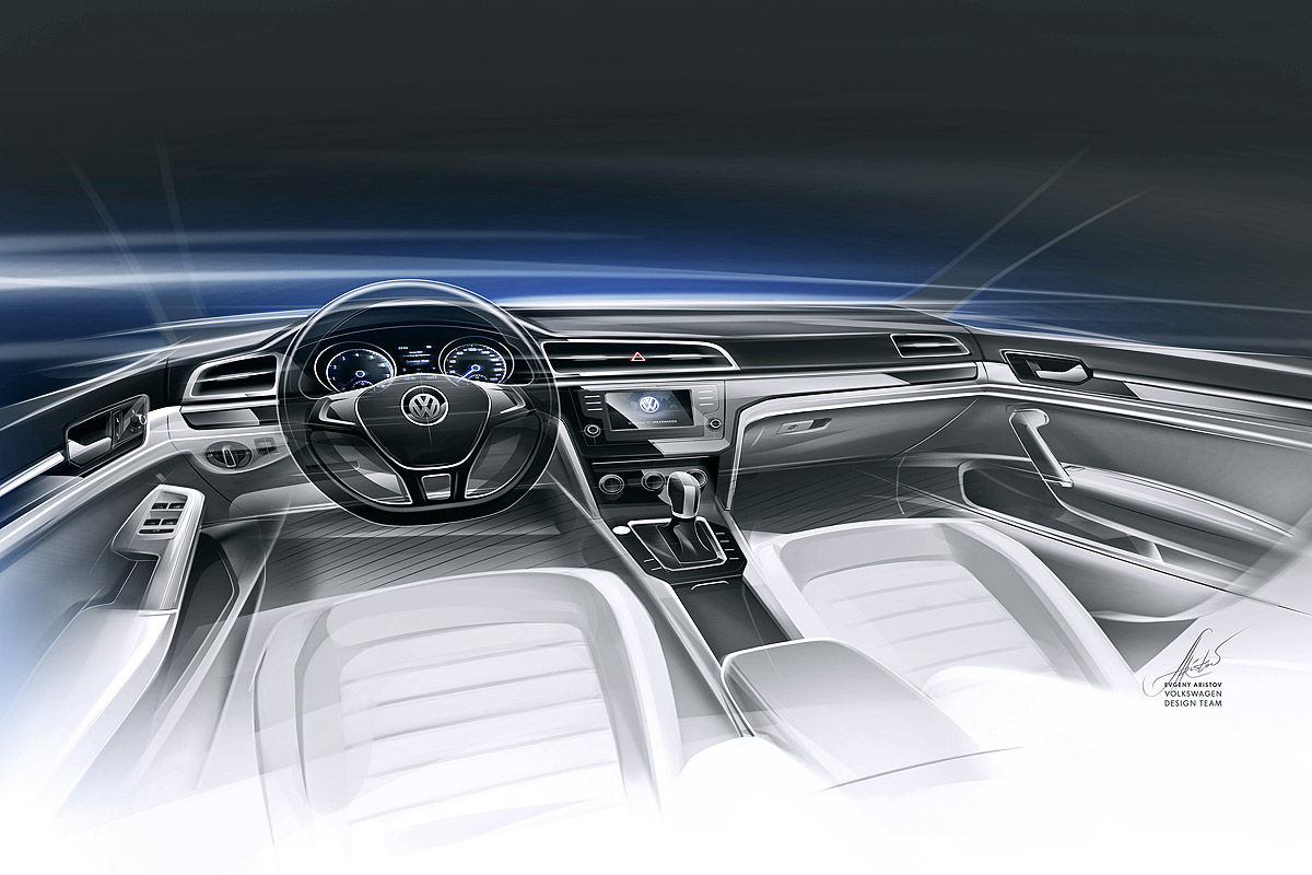 Скетч салона Volkswagen Midsize Coupe Скетч салона Volkswagen Midsize Coupe