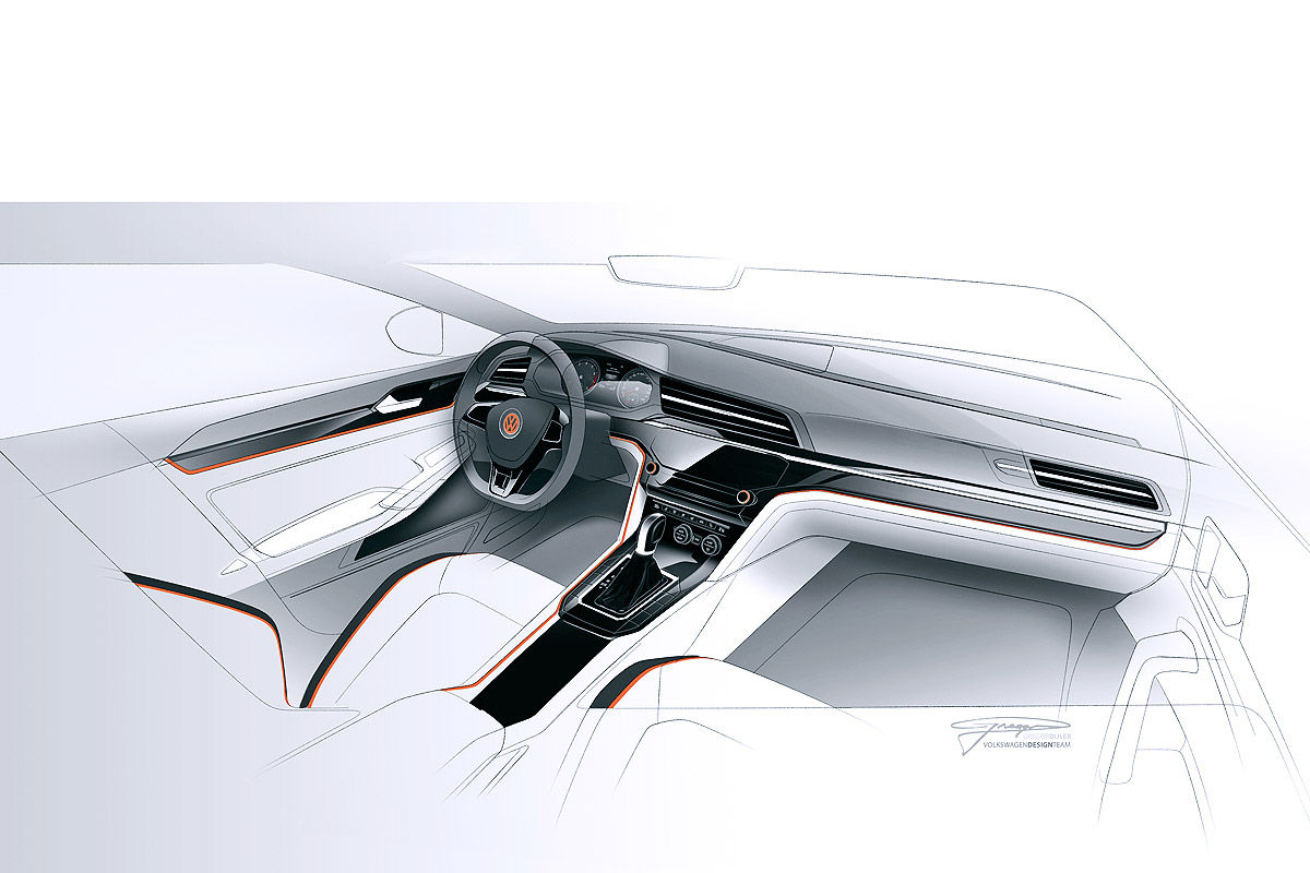 Дизайн салона Volkswagen Midsize Coupe Дизайн салона Volkswagen Midsize Coupe