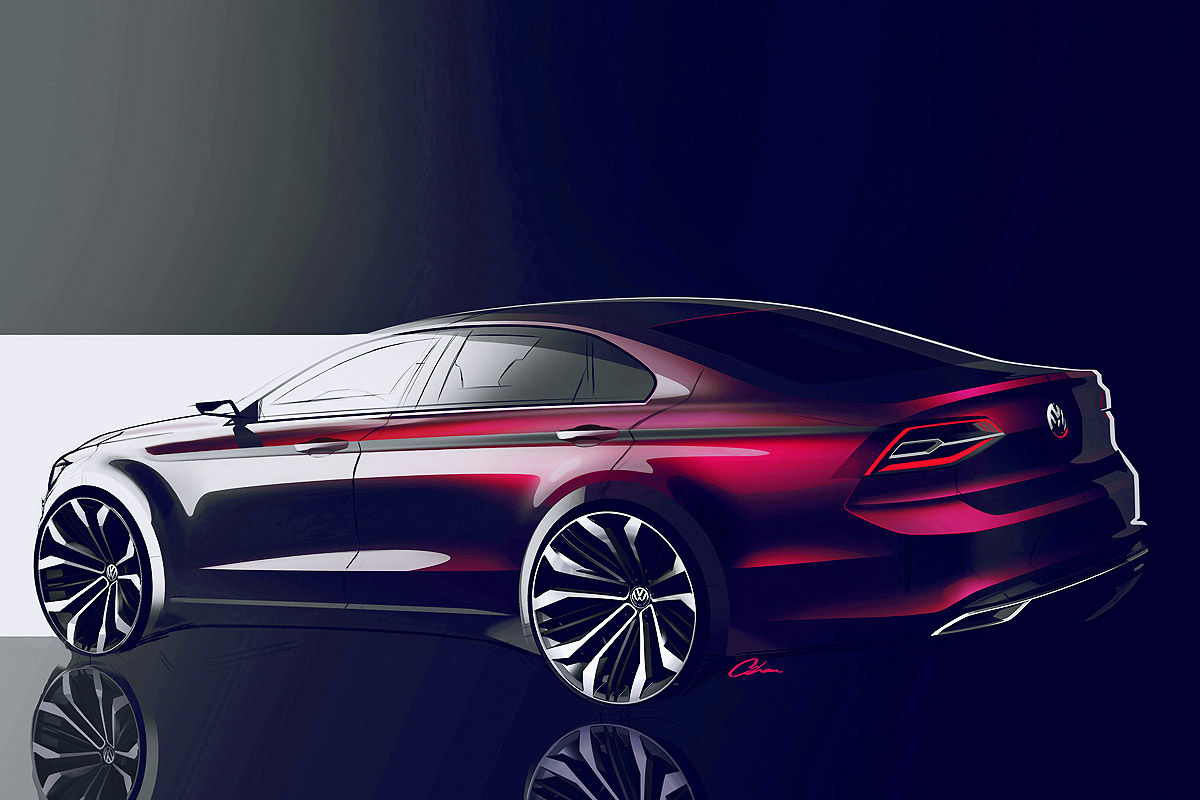 Дизайн Volkswagen Midsize Coupe 2014 года Дизайн Volkswagen Midsize Coupe 2014 года