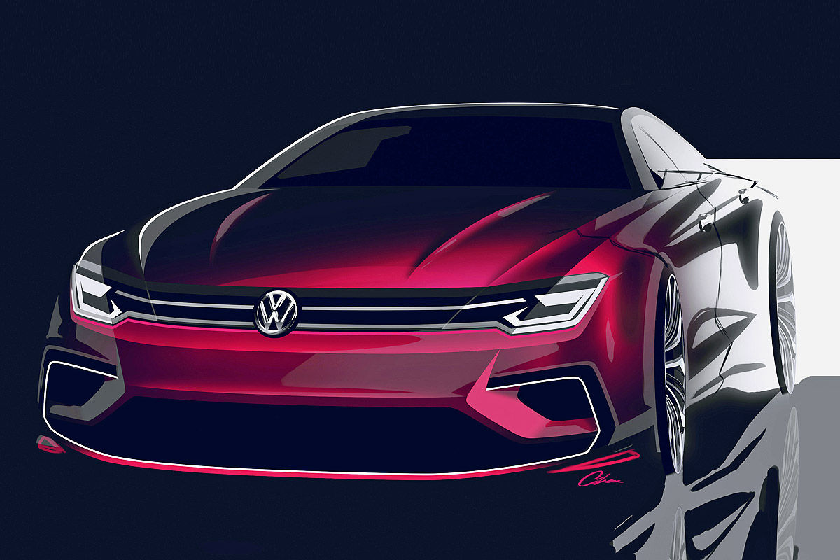 Официальный скетч Volkswagen Midsize Coupe 2014 года Официальный скетч Volkswagen Midsize Coupe 2014 года