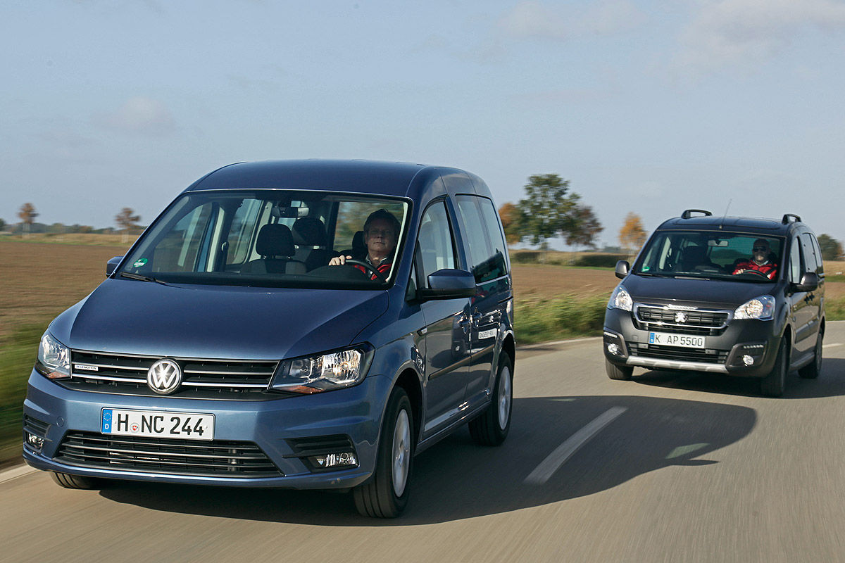 VW Caddy vs. Peugeot Partner Tepee Bilder autobild.de