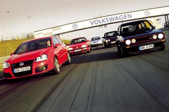 F�nf Generationen VW Golf GTI
