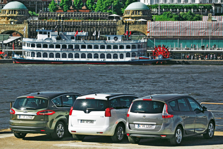Ford S-Max 2.0 TDCi, Renault Grand Sc&eacute;nic dCi 160, Peugeot 5008 HDi 150 