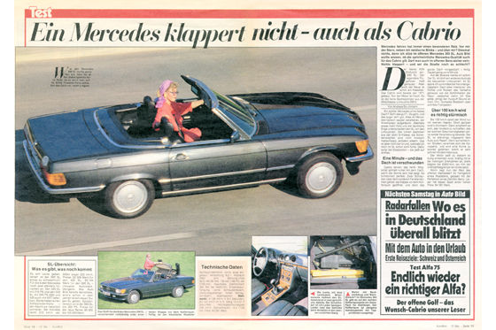 Mercedes 300 SL Cabrio AUTO BILD ArchivArtikel 20 1986 auch nicht als 