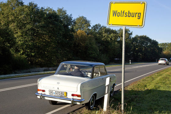 Mit dem Opel Kadett A in Wolfsburg