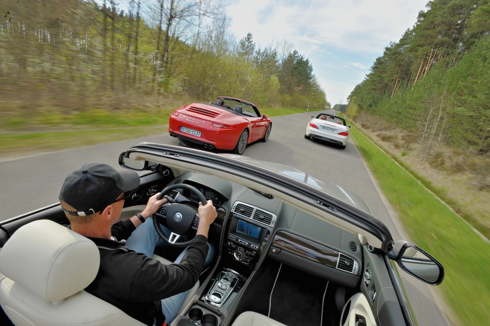 Jaguar XK 5.0 Cabrio Mercedes SL 500 Porsche 911 Carrera S Cabrio