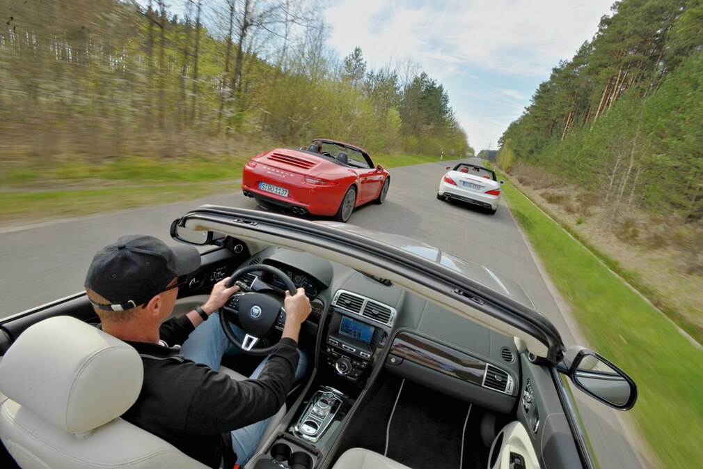 Jaguar XK 5.0 Cabrio Mercedes SL 500 Porsche 911 Carrera S Cabrio Jaguar XK 5.0 Cabrio Mercedes SL 500 Porsche 911 Carrera S Cabrio