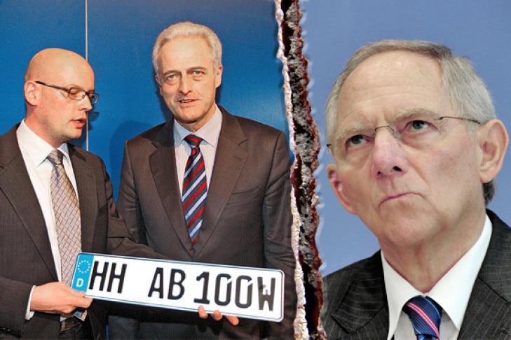 Autobild-Redakteur Maintz, Verkehrsminister Ramsauer, Bundesfinanzminister Schäuble 