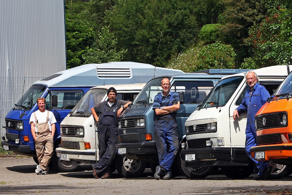 Schrauber Lemmi, Peiki, Bullipaps und Drüsel mit ihren VW T3