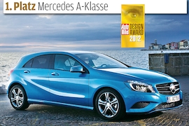 1. Platz Mercedes A-Klasse mit Design Award Logo