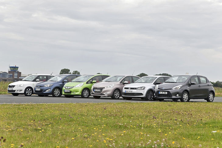 Honda Jazz Hyundai i20 Peugeot 208 Skoda Fabia Toyota Yaris VW Polo