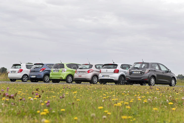 Honda Jazz Hyundai i20 Peugeot 208 Skoda Fabia Toyota Yaris VW Polo