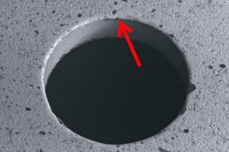 Abgenutzter Stanzstempel 