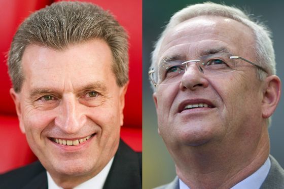Günter Oettinger und Martin Winterkorn (re.)