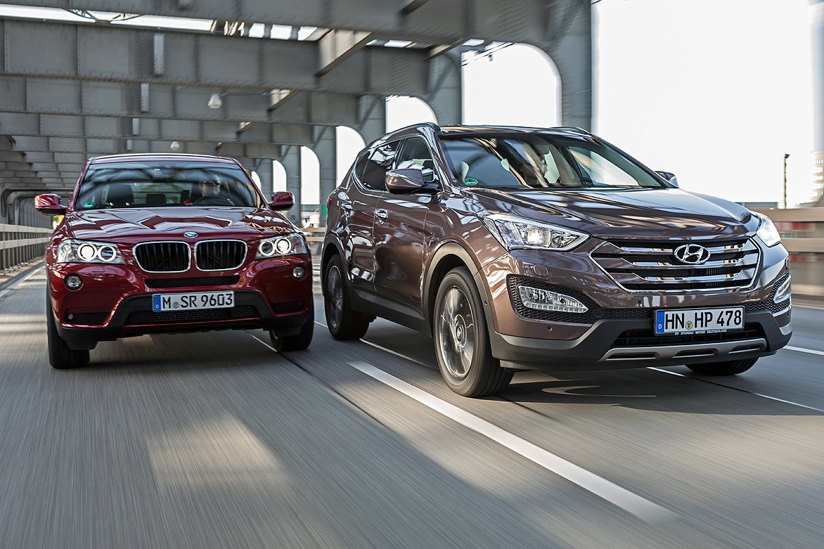 SUV-Duell: Kann der Hyundai Santa Fe den BMW X3 schlagen? - AUTO BILD