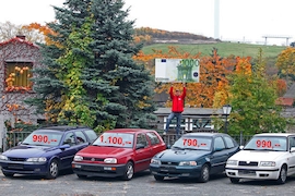 Opel Vectra, VW Golf, Daewoo Nexia, Skoda Felicia