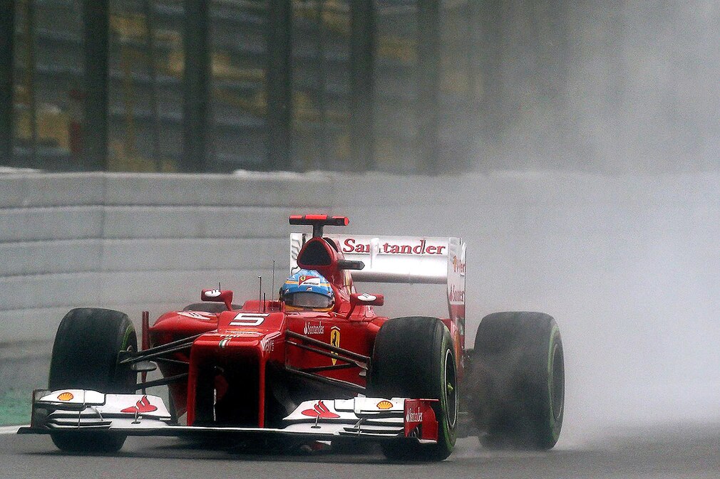 Spanish Formula One driver Fernando Alonso of Scuderia Ferrari in action during the Formula One Grand Prix of Brazil