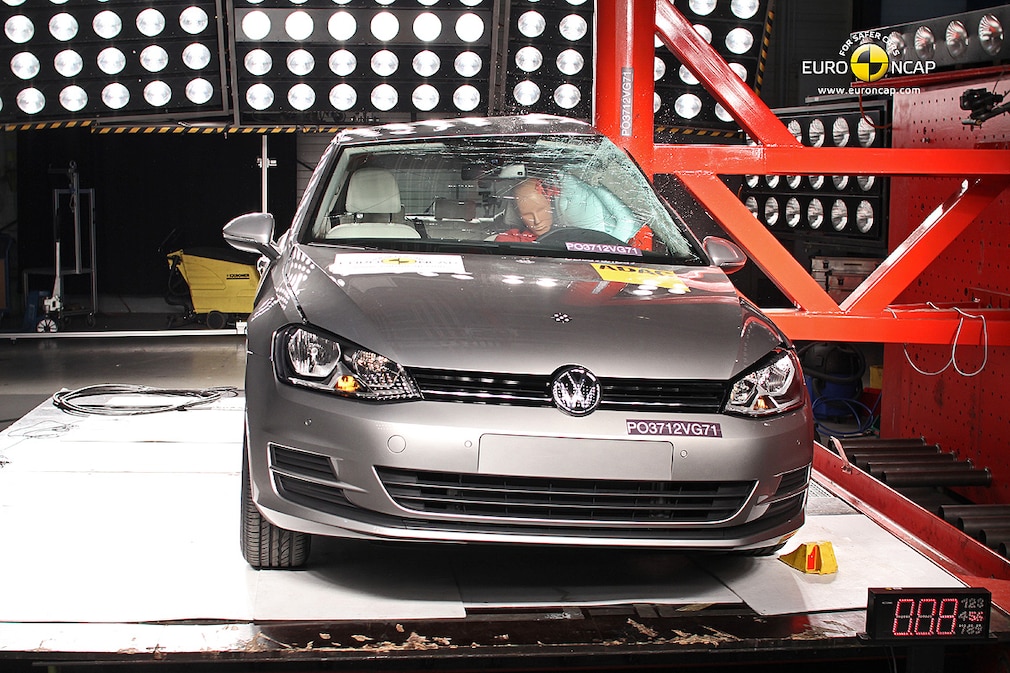 VW Golf Pole crash test 2012