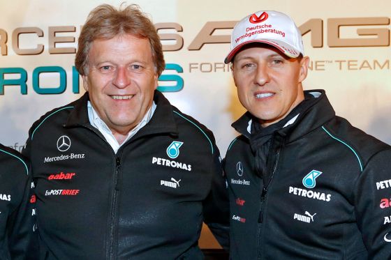 Norbert Haug (l.) und Michael Schumacher