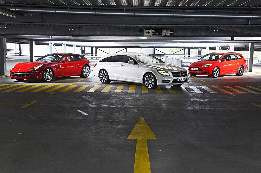 Ferrari FF, Mercedes CLS 500 Shooting Brake, Ford Focus ST Turnier