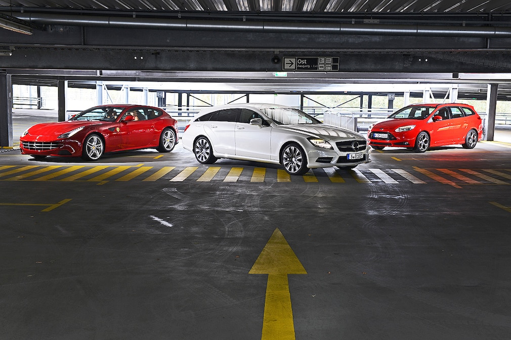 Ferrari FF, Mercedes CLS 500 Shooting Brake, Ford Focus ST Turnier Ferrari FF, Mercedes CLS 500 Shooting Brake, Ford Focus ST Turnier