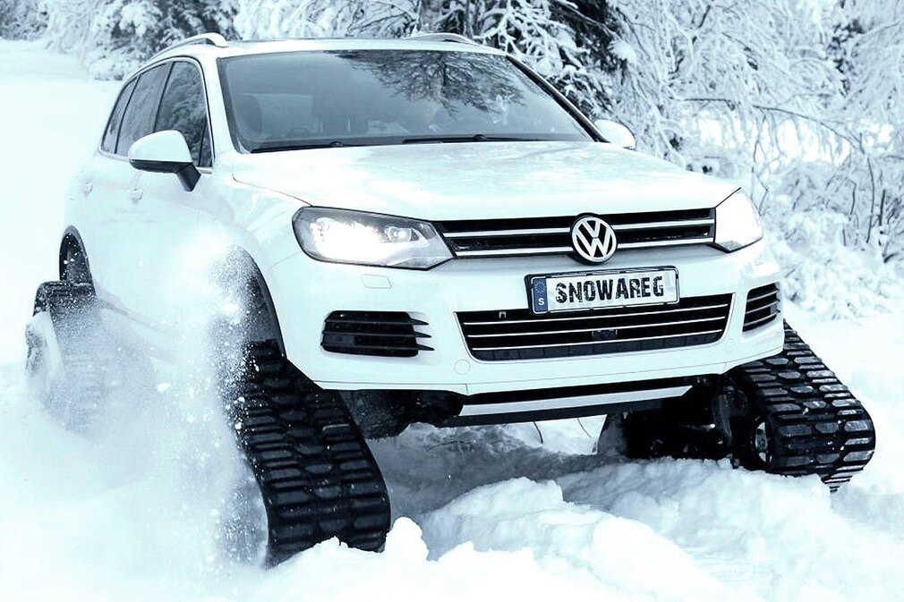 "Snowareg": VW Touareg mit Raupenlaufwerken