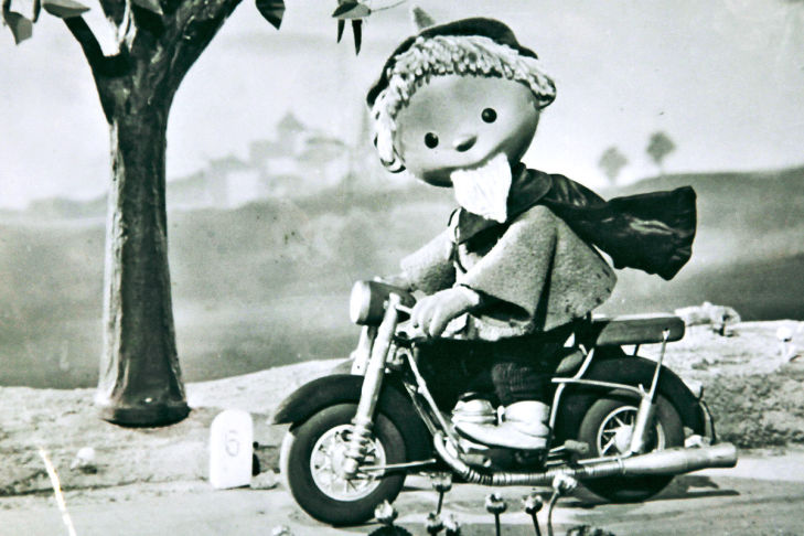 Sandmännchen auf dem Mofa