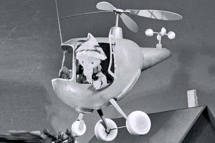 Sandmännchen im Hubschrauber