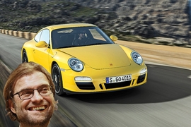 Jürgen Klopp und ein Porsche 911 Carrera 4 GTS (Montage)