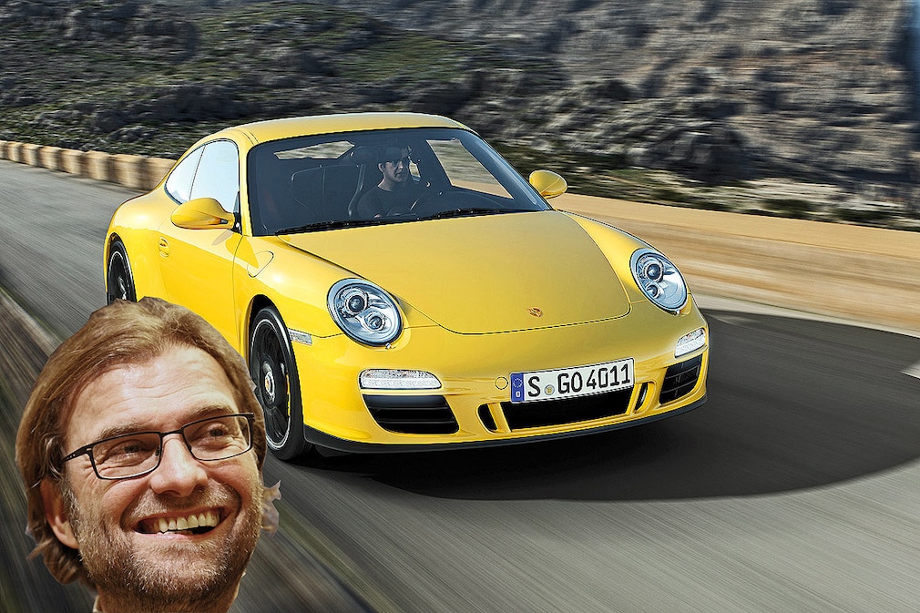 Jürgen Klopp und ein Porsche 911 Carrera 4 GTS (Montage)