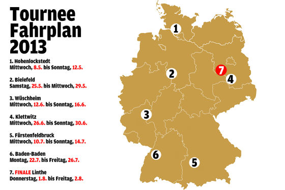 Der Tournee-Fahrplan 2013