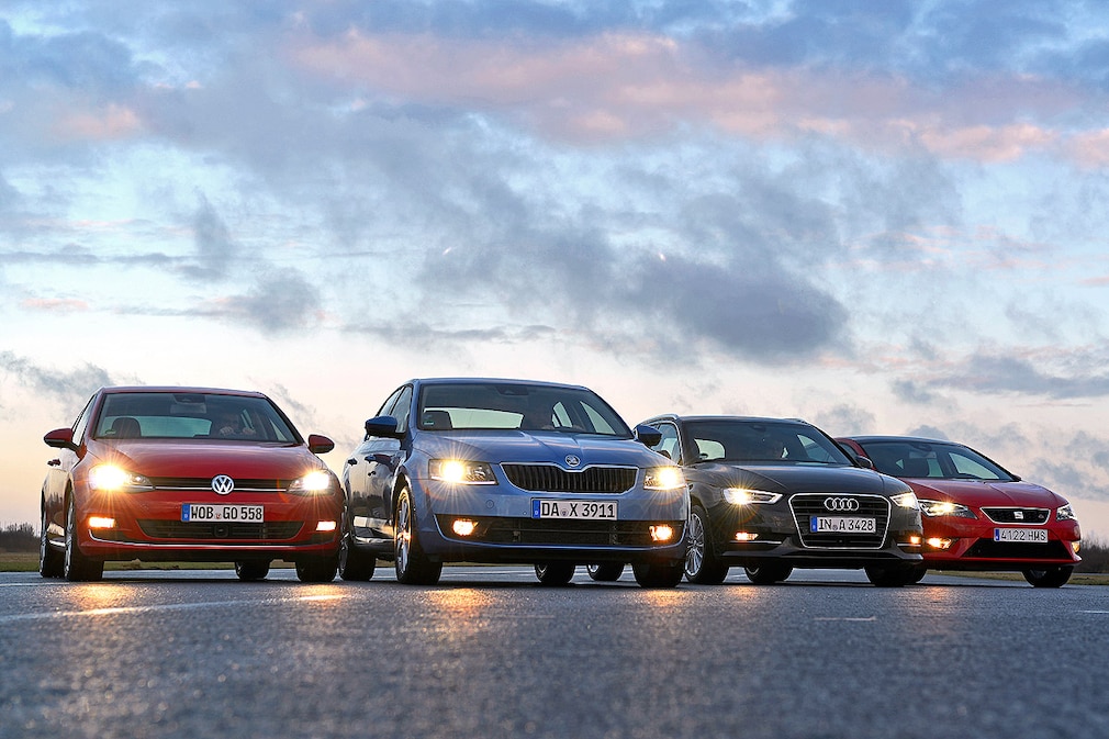 VW Golf 2.0 TDI, Skoda Octavia 2.0 TDI DSG, Audi A3 Sportback 2.0 TDI, Seat Leon 2.0 TDI