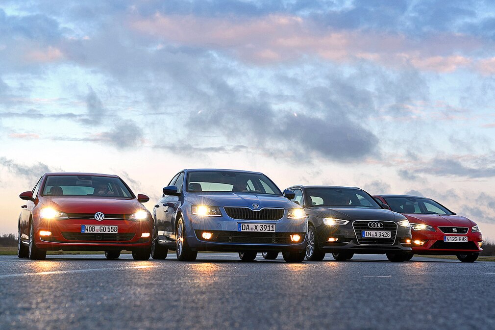 VW Golf 2.0 TDI, Skoda Octavia 2.0 TDI DSG, Audi A3 Sportback 2.0 TDI, Seat Leon 2.0 TDI VW Golf 2.0 TDI, Skoda Octavia 2.0 TDI DSG, Audi A3 Sportback 2.0 TDI, Seat Leon 2.0 TDI