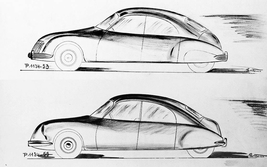 Designskizzen für die Citroen DS