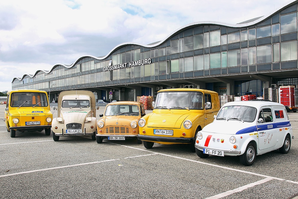 DAF Kalmar 441 B Tjorven Citroën AK 400 Mini Van VW Fridolin Fiat 500 K Furgoncino