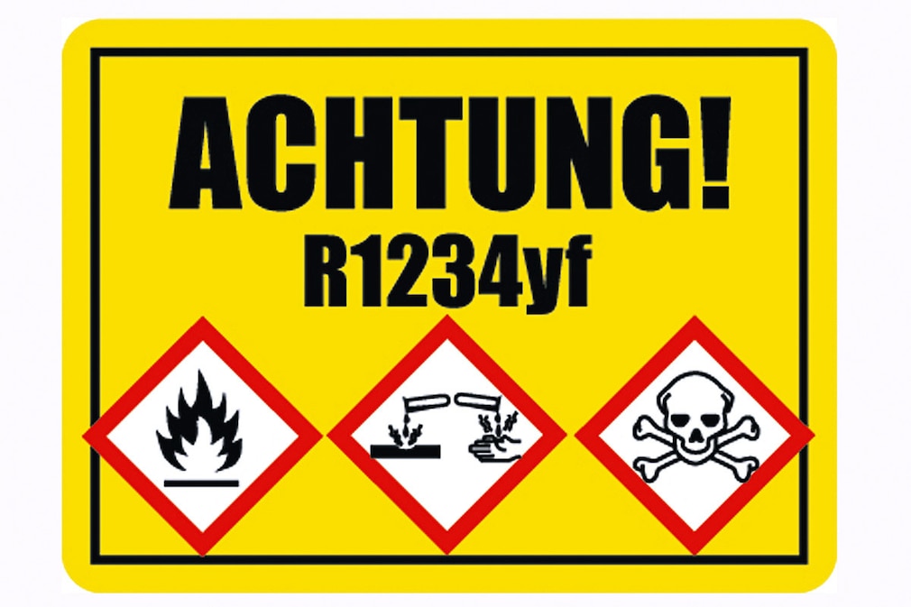 Warnschild Kältemittel R1234yf