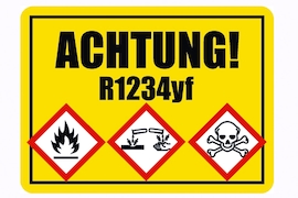 Warnschild Kältemittel R1234yf