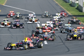 Sebastian Vettel (vorn li.) Red Bull Racing