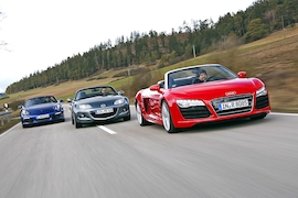 Porsche Boxster S Mazda MX-5 2.0 MZR Roadster Sports-Line Audi R8 V10 Spyder