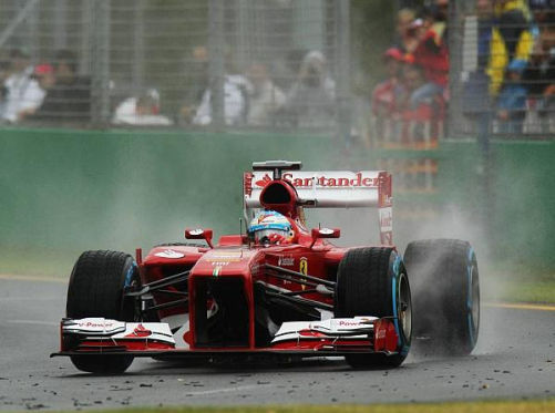 Fernando Alonso am Samstag in Melbourne: Zu viel Regen...