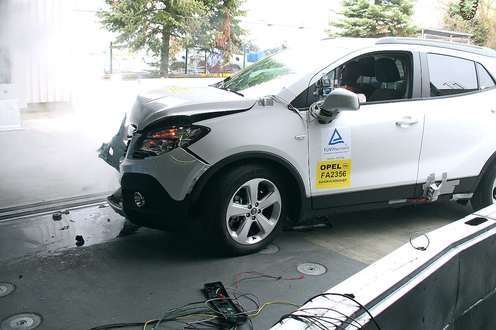 Opel Mokka im Crash Test  TÜV Rheinland bestätigen Kältemittel-Sicherheit 