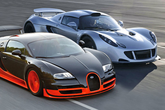 Bugatti Veyron Super Sport gegen Hennessey Venom GT