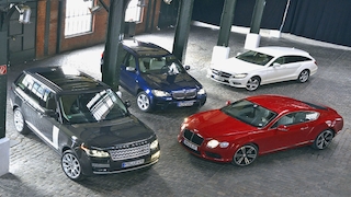 Range Rover SDV8 Autobiography    BMW X5 M50d   Mercedes CLS 500 Shooting Brake  Bentley Continental GT V8