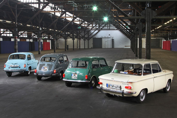 Saporoshez 965A, Fiat 600D, Innocenti Mini 850, NSU Prinz 4L Saporoshez 965A, Fiat 600D, Innocenti Mini 850, NSU Prinz 4L