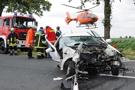 Unfall Rettungswagen Rettungshubschrauber