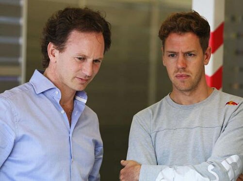 Christian Horner und Sebastian Vettel verlängerten den Vertrag nur um ein Jahr