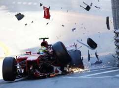 Felipe Massa bei seinem spektakulären Unfall in Monaco