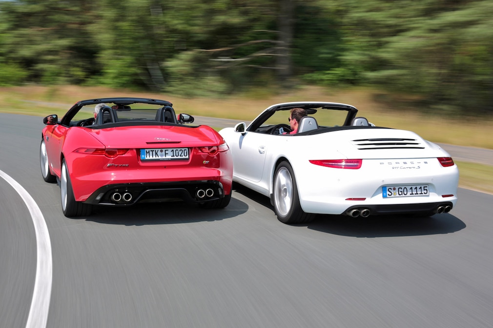 Jaguar F-Type V8 S Porsche 911 Carrera S Cabrio