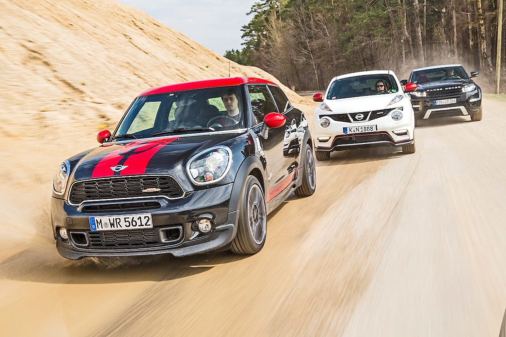 Mini Paceman John Cooper Works All4, Nissan Juke Nismo 4x4, Range Rover Evoque Coupé Si4